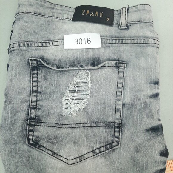 Spark ripped and repaired Black acid wash Jeans 40X31 - Picture 11 of 11